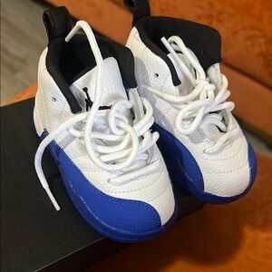 Jordan 12 Retro Toddler White & Royal Blue